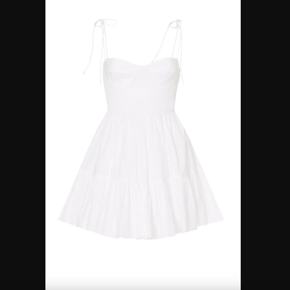 Staud Mini Landry Cotton Dress, Retails for $295, White, Size Small - Picture 4 of 9